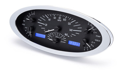 Dakota Digital 1932 Ford Car Analog Gauge System Black Alloy Blue VHX-32F-K-B