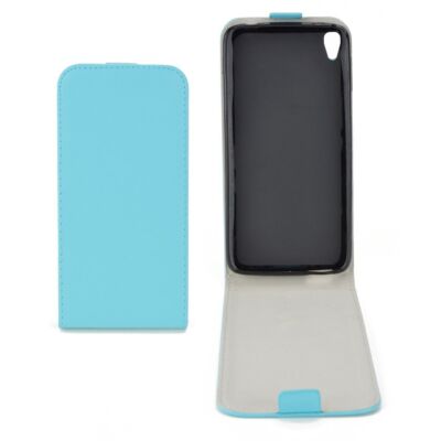 Flip Hülle Handy Schutz Alcatel Idol 3 (5.5) Hellblau Leder Imitat Slim Flex Neu