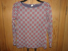 Orla Kiely signature t-shirt women's S long sleeve cotton orange