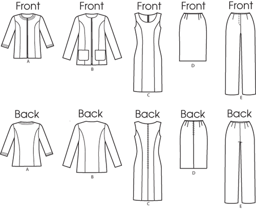 Butterick 5719 Sz 8-24 Slimming Princess Dress Jacket Wardrobe Pant Plus Pattern - Picture 3 of 4