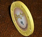 Old $1 SOUTH COAST Casino Poker Chip Vintage Antique H/C Mold Las Vegas NV  — photo 2