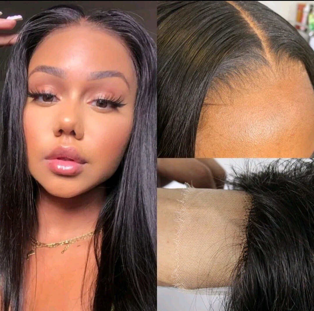 12A 16INCHES BRAZILIAN 5X5 SKINLIKE HD LACE WIG STRAIGHT 180% DENSITY NATURAL 1B