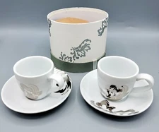 2 The Cellar Whiteware Made Exclusively Macys Demitasse Espresso Cup & Saucer
