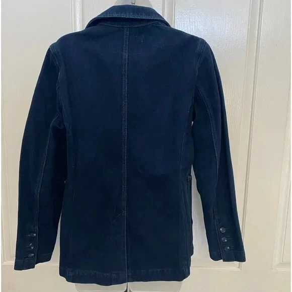 NUEVO Blazer vaquero wTag-Gloria Vanderbilt x Christian Siriano tinta oscura mancha 6 Foto 3 de 3