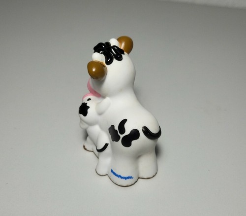 FISHER PRICE LITTLE PEOPLE Farm Barn Nativity Mommy Cow w/ Baby Cow Figure - Picture 2 of 3