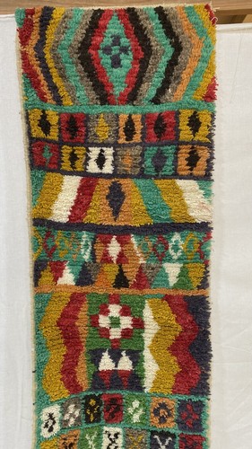 "Vintage marocchino Boujaad Azilal Runner Tribal BJ33 Berbero Runner 9ft11"" x2ft4""" - Foto 6 di 19