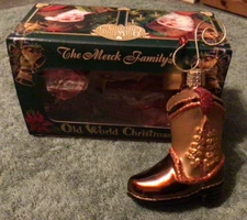 2001 The Merck Family's Old World Christmas Ornament Cowboy Boot