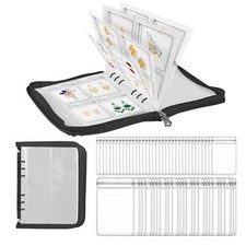 Transparent Jewelry Organizer Case, Travel Earrings Storage Book Set with Pocket