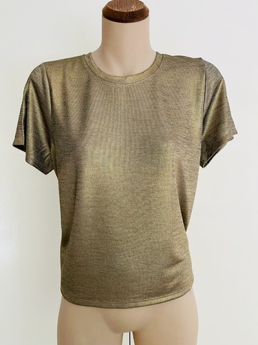 ANTHROPOLOGIE PORRIDGE SHINE GLAM TEE in GOLD Size M / 12 BRAND NEW WITH TAGS - Picture 5 of 9
