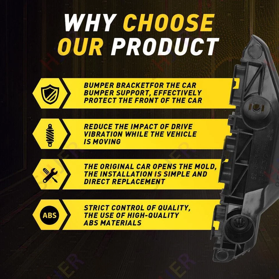 Juego de molduras de cubierta de retención de parachoques delantero exterior para Toyota Yaris 2007-2012 2X Foto 4 de 4