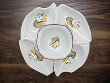 Vintage Original California Pottery Snack Apps Chip and Dip 1960's Mid Century