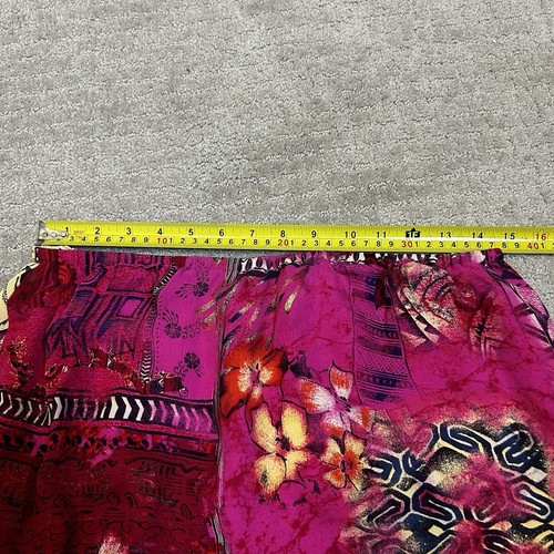 Chicos gonna seta donna 2 rosa rosso floreale asimmetrica cottagecore arte bohemien - Foto 10 di 11