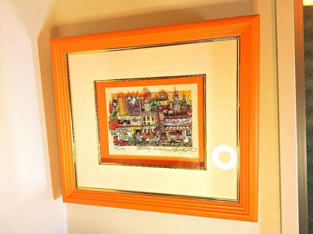 チャールズ・ファジーノ　ブロードウェイサンセット Charles Fazzino Broadway Sunset Original 3D Pop Art Framed