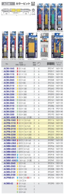 ANEX Color Screwdriver Bit Mag +2x-6x300mm ACPM-2300 1pc JIS Japan - Image 4 of 4