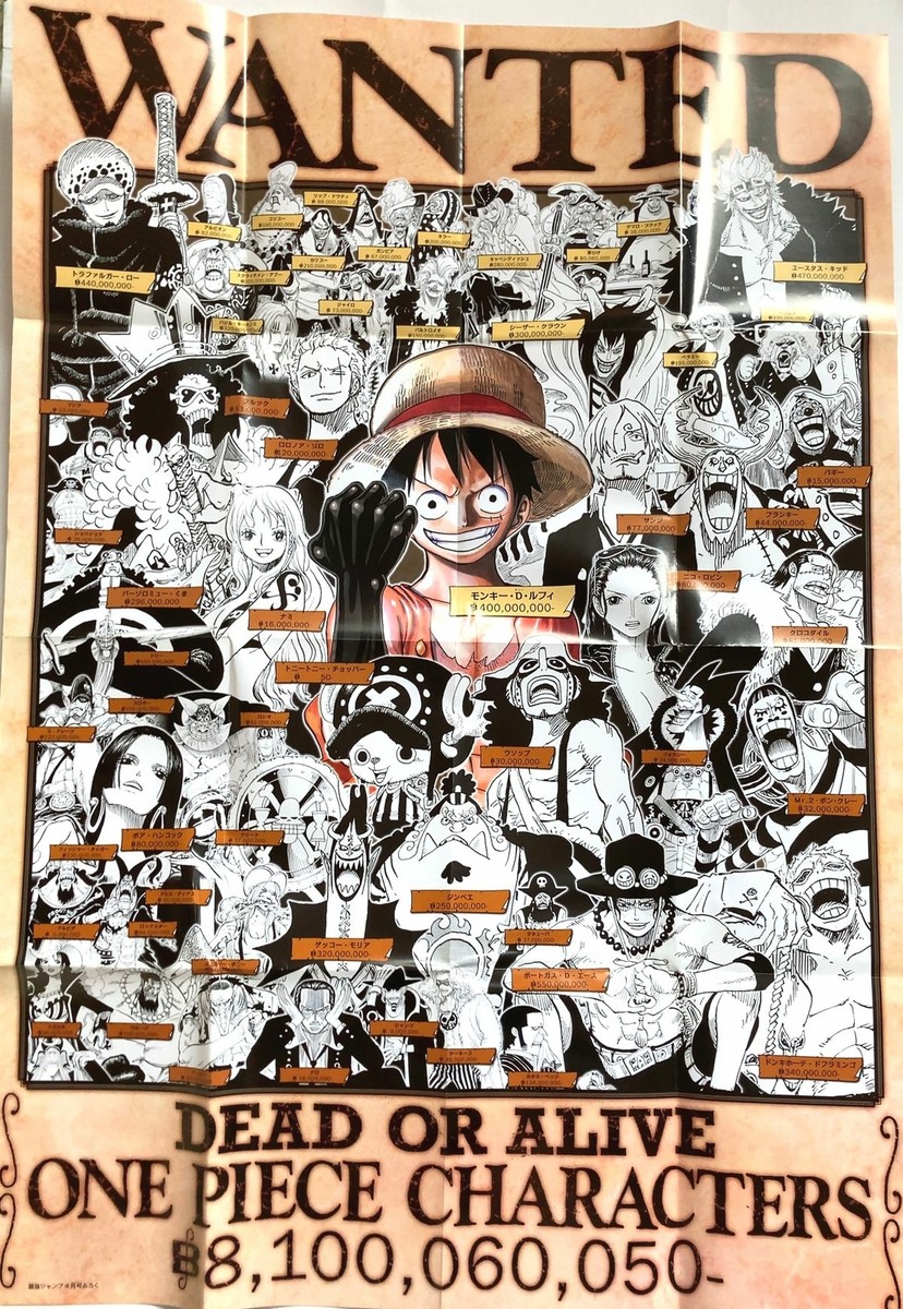 One PIece Manga Character Wanted Poster Luffy Shueisya 2016 Japan
