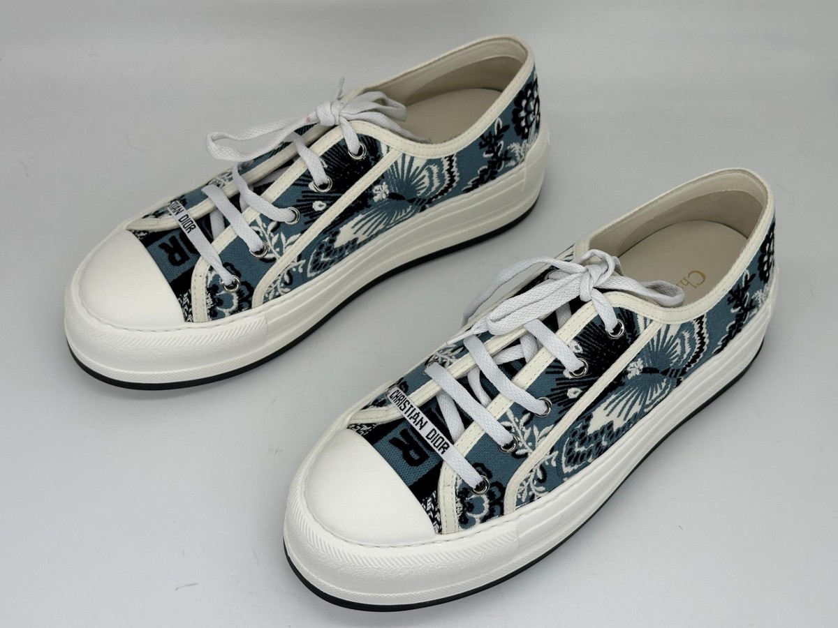 Dior☆WALK'N'DIORスニーカー☆ベージュ Butterfly Bandana DIOR WALK'N Bandana Butterfly Floral Platform Lace Low Top