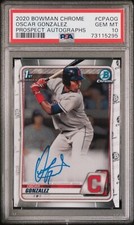 Oscar Gonzalez 2020 Bowman Chrome 1st Prospect Auto PSA 10