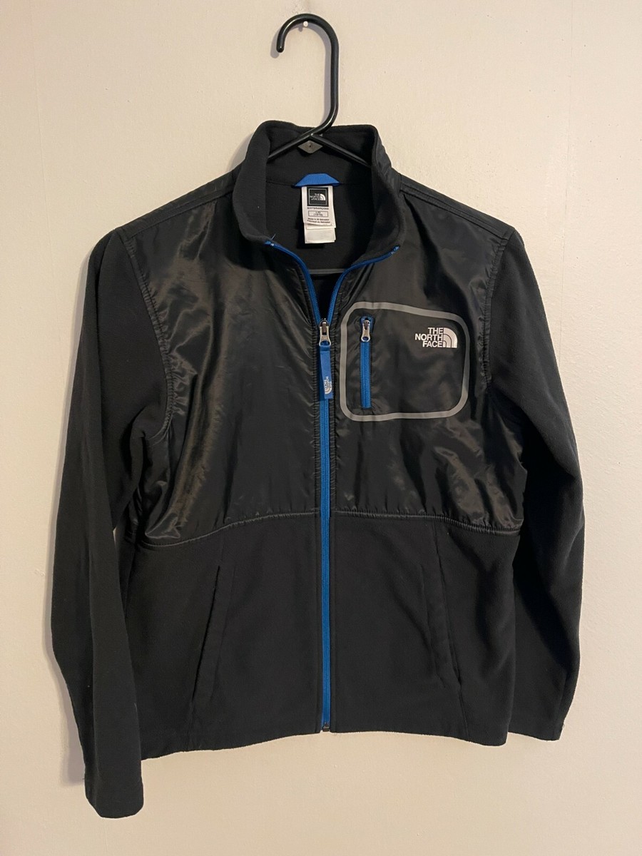 The North Face Black/Blue Zip Up Fleece Jacket T201 - Boys Youth L