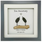 6th Iron Wedding Anniversary Picture Frame Pebble Birds