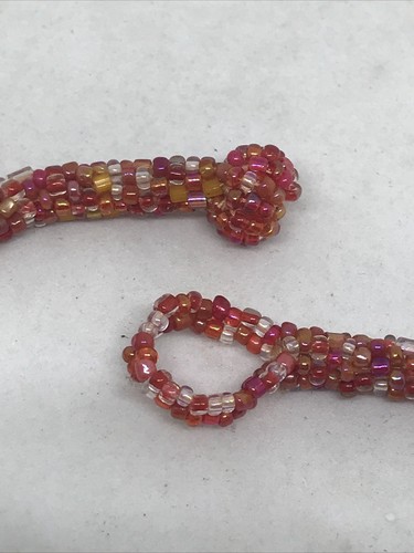 Necklace Beads W/ Orange, Yellow, White Clear Tones. 19.5” L. - Picture 4 of 5