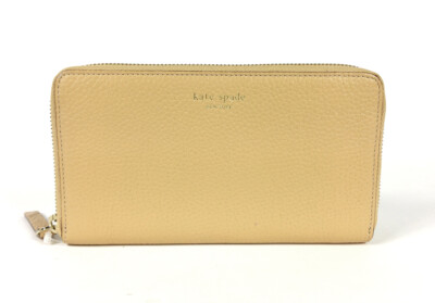 New Kate Spade Foster Crossing Dara Leather Wallet Natural Beige NWT