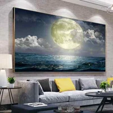 Scenery Canvas Painting Romantic Moon Landscape Canvas Wall Art Poster Print Art