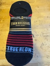 True Religion Men's 6 Pairs Half Cushion Liners Socks Large 8-12.5 NEW with TAGS