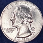 1955-D Washington Silver Quarter Ch BU