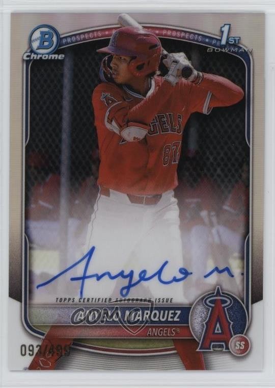 2025 Bowman Chrome Prospect Refractor 93/499 Anyelo Marquez #CPA-AM Auto w5p