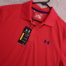 NEW Under Armour Polo Shirt Mens Small Performance Stretch Golf Casual Pink NWT