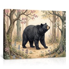 Cute Black Bear Forest Decor Posters Prints Wildlife Nature Woodland Animal