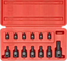 NEIKO 10282B 13 Piece Security Torx Socket Bit Set, 6 13 Piece, Chrome-moly 