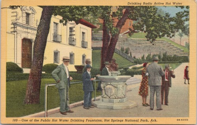 #ad POSTCARD DRINKING RADIO ACTIVE HOT WATER HOT SPRINGS NATIONAL PARK ARK. $2.98