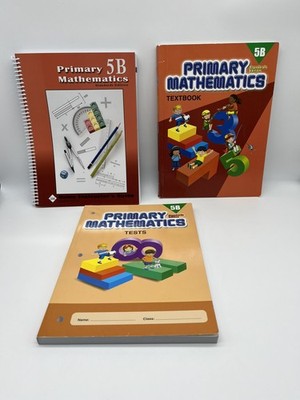 Singapore Math 5B Workbook, Home Teacher & Tests w. Answer Key, Homeschool, 5th