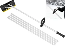 Snow Roof Rake Adjustable Length, 20FT Telescopic Roofs Shovel Plastic Blade ...