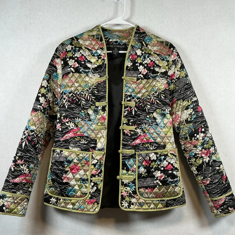 Chaqueta/ablazer para mujer Anne Carson acolchada de seda estilo asiático japonés talla S Foto 2 de 4