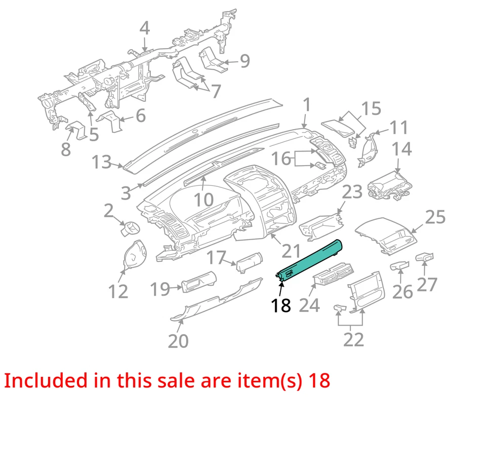 SE ADAPTA A MITSUBISHI GALANT 2005-2007 GUARNICIÓN MR975290XA - NUEVO OEM Foto 3 de 4
