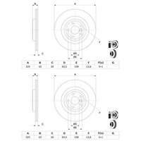 2X Bosch Bremsscheiben Ø325Mm Hinten Passend FÜR Jaguar XE XF