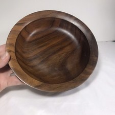 Hand Made Black Walnut Wood Bowl Hand Turned Hand Rubbed 7 inch