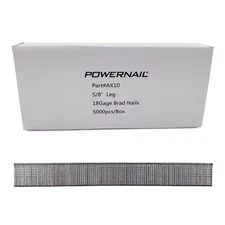 18 Gauge 5/8 Inch Length Galvanized Straight Brad Nails 5000 Box AX10