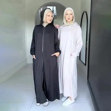 Hooded Long Dress Abaya Muslim Women Kaftan Dubai Turkey Evening Maxi Robe Arab