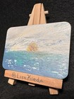 ACEO Original Sunset Seascape Water Sun Dusk Wax Painting — photo 4