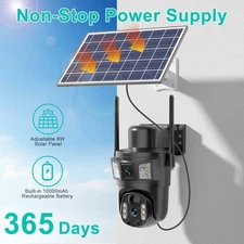 4k 8MP Solar Camera WIFI Solar Panel Dual Lens Camera Home Security CCTV Video