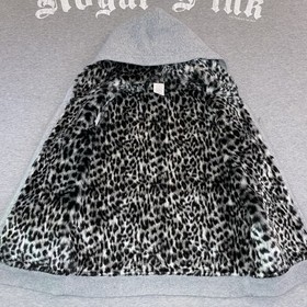 Victoria&rsquo;s Secret PINK Leopard Fur Lined Sequin Bling Full Zip Up Hoodie Jacket