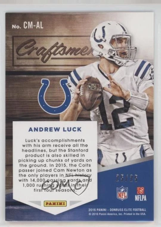 2016 Donruss Elite Craftsmen Orange /25 Andrew Luck #CM-AL - Image 2 of 2