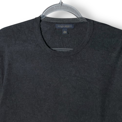 Banana Republic Mens Silk Cashmere Sweater Sz L Crew Neck Lightweight Gray - Picture 2 of 10