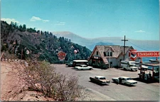 Rim O' World Hwy, CA Cafe, Standard Oil Chevron Station Vintage Postcard T73