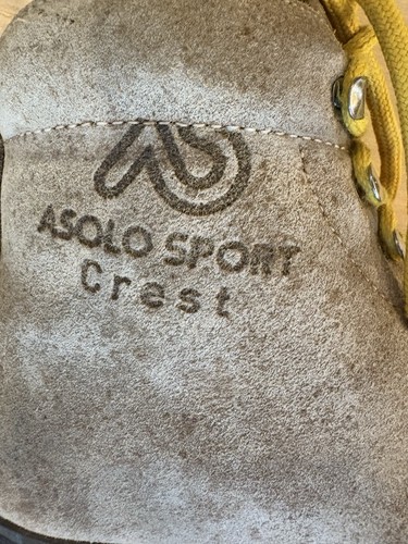 Vtg Asolo Sport Crest Hiking Leather boots made Italy Mens 6.5 Womens 8 Vibram - Picture 3 of 8