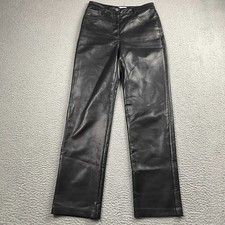 Wilfred Aritzia Pants Womens 2 Black The Melina Vegan Faux Leather High Waist