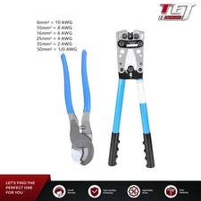 Battery Cable Lug Crimping Tool Wire Crimper With Cable Cutter for 10-0 AWG